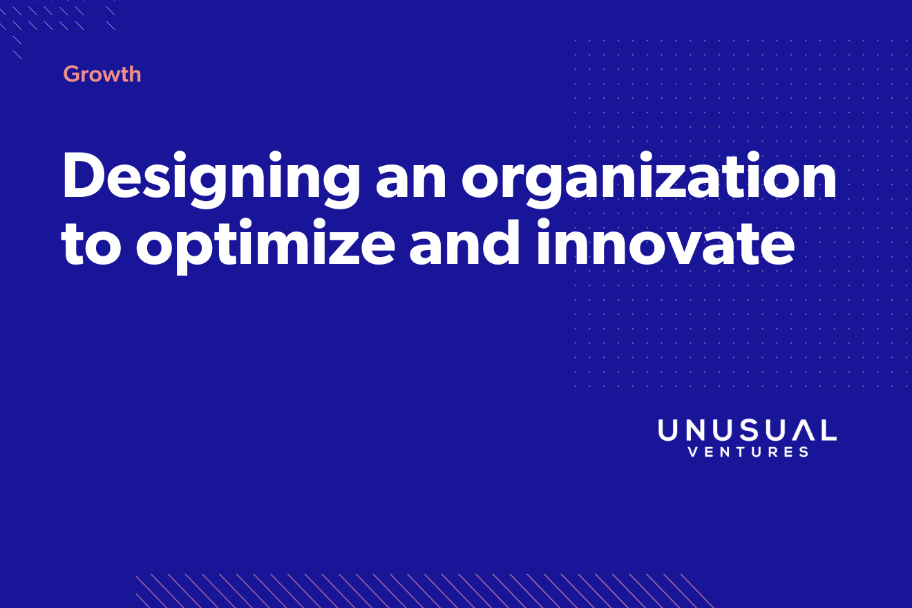 Designing an organization to optimize and innovate